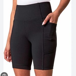 Mondetta Womens Active Midweight Ribbed Bike Short - Black
